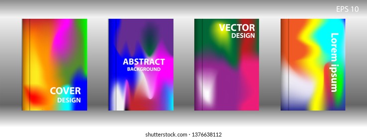 Gradient mesh abstract background. Blurred bright colors mesh background. Trendy creative vector. Intense blank Holographic spectrum gradient for cover - Vector 