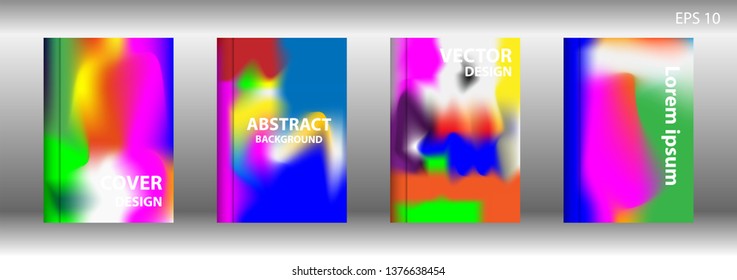 Gradient mesh abstract background. Blurred bright colors mesh background. Trendy creative vector. Intense blank Holographic spectrum gradient for cover - Vector 