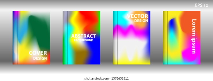 Gradient mesh abstract background. Blurred bright colors mesh background. Trendy creative vector. Intense blank Holographic spectrum gradient for cover - Vector 