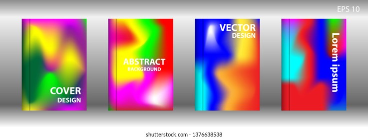 Gradient mesh abstract background. Blurred bright colors mesh background. Trendy creative vector. Intense blank Holographic spectrum gradient for cover - Vector 