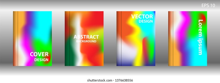 Gradient mesh abstract background. Blurred bright colors mesh background. Trendy creative vector. Intense blank Holographic spectrum gradient for cover - Vector 