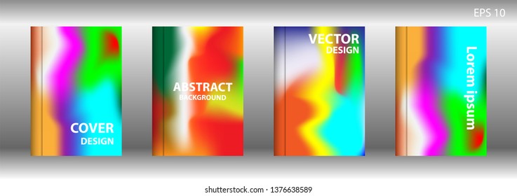 Gradient mesh abstract background. Blurred bright colors mesh background. Trendy creative vector. Intense blank Holographic spectrum gradient for cover - Vector 