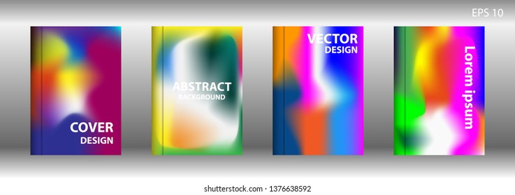 Gradient mesh abstract background. Blurred bright colors mesh background. Trendy creative vector. Intense blank Holographic spectrum gradient for cover - Vector 