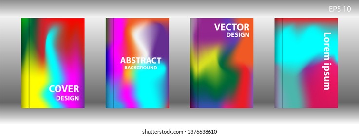 Gradient mesh abstract background. Blurred bright colors mesh background. Trendy creative vector. Intense blank Holographic spectrum gradient for cover - Vector 