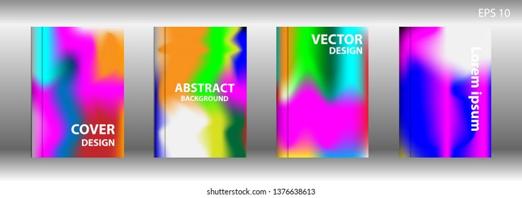 Gradient mesh abstract background. Blurred bright colors mesh background. Trendy creative vector. Intense blank Holographic spectrum gradient for cover - Vector 
