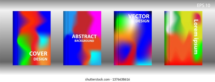 Gradient mesh abstract background. Blurred bright colors mesh background. Trendy creative vector. Intense blank Holographic spectrum gradient for cover - Vector 