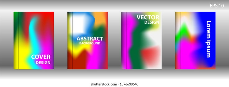 Gradient mesh abstract background. Blurred bright colors mesh background. Trendy creative vector. Intense blank Holographic spectrum gradient for cover - Vector 