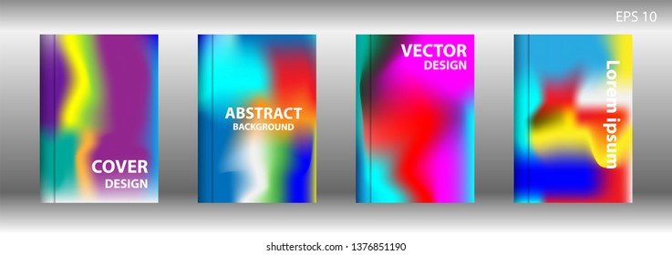 Gradient mesh abstract background. Blurred bright colors mesh background. Trendy creative vector. Intense blank Holographic spectrum gradient for cover - Vector 