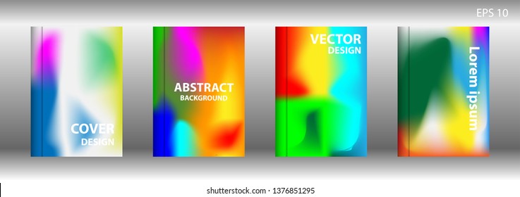 Gradient mesh abstract background. Blurred bright colors mesh background. Trendy creative vector. Intense blank Holographic spectrum gradient for cover - Vector 