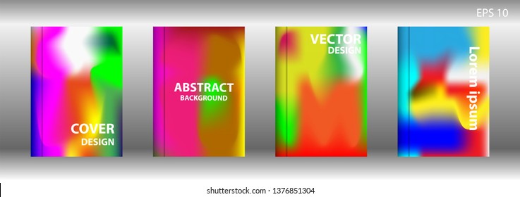 Gradient mesh abstract background. Blurred bright colors mesh background. Trendy creative vector. Intense blank Holographic spectrum gradient for cover - Vector 