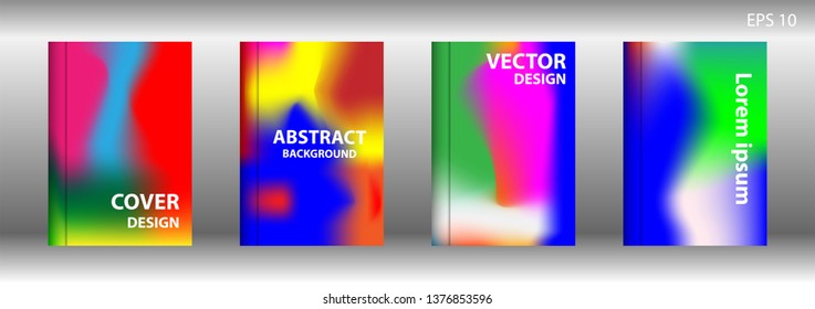 Gradient mesh abstract background. Blurred bright colors mesh background. Trendy creative vector. Intense blank Holographic spectrum gradient for cover - Vector 