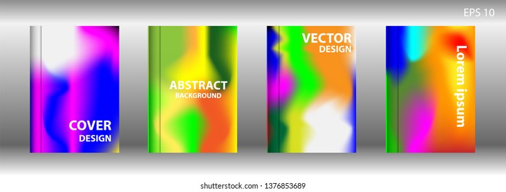 Gradient mesh abstract background. Blurred bright colors mesh background. Trendy creative vector. Intense blank Holographic spectrum gradient for cover - Vector 