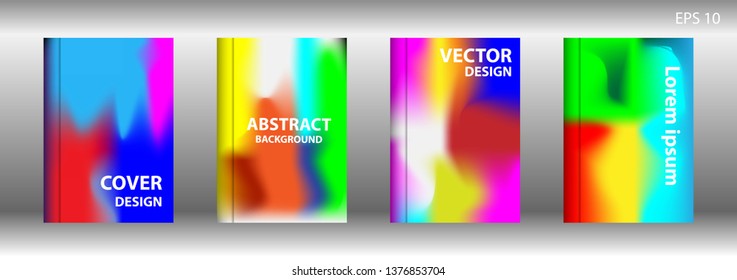 Gradient mesh abstract background. Blurred bright colors mesh background. Trendy creative vector. Intense blank Holographic spectrum gradient for cover - Vector 