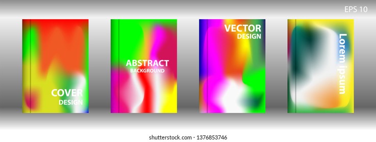 Gradient mesh abstract background. Blurred bright colors mesh background. Trendy creative vector. Intense blank Holographic spectrum gradient for cover - Vector 