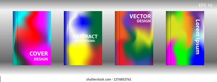 Gradient mesh abstract background. Blurred bright colors mesh background. Trendy creative vector. Intense blank Holographic spectrum gradient for cover - Vector 