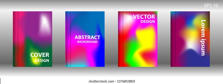 Gradient mesh abstract background. Blurred bright colors mesh background. Trendy creative vector. Intense blank Holographic spectrum gradient for cover - Vector 