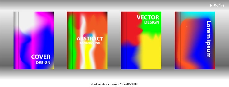 Gradient mesh abstract background. Blurred bright colors mesh background. Trendy creative vector. Intense blank Holographic spectrum gradient for cover - Vector 