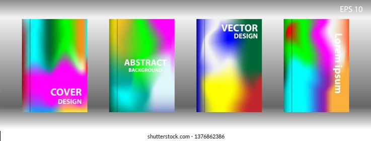 Gradient mesh abstract background. Blurred bright colors mesh background. Trendy creative vector. Intense blank Holographic spectrum gradient for cover - Vector 