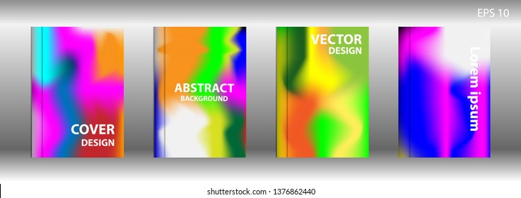 Gradient mesh abstract background. Blurred bright colors mesh background. Trendy creative vector. Intense blank Holographic spectrum gradient for cover - Vector 