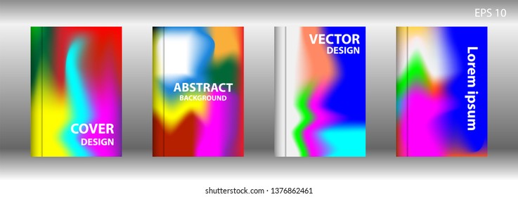 Gradient mesh abstract background. Blurred bright colors mesh background. Trendy creative vector. Intense blank Holographic spectrum gradient for cover - Vector 