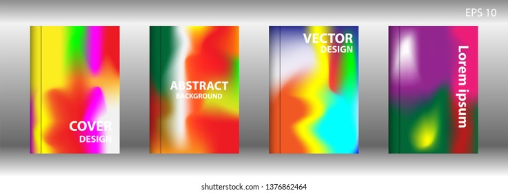 Gradient mesh abstract background. Blurred bright colors mesh background. Trendy creative vector. Intense blank Holographic spectrum gradient for cover - Vector 