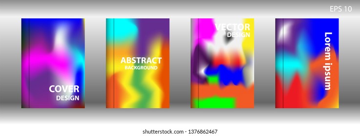 Gradient mesh abstract background. Blurred bright colors mesh background. Trendy creative vector. Intense blank Holographic spectrum gradient for cover - Vector 