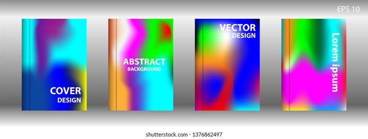 Gradient mesh abstract background. Blurred bright colors mesh background. Trendy creative vector. Intense blank Holographic spectrum gradient for cover - Vector 
