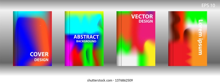 Gradient mesh abstract background. Blurred bright colors mesh background. Trendy creative vector. Intense blank Holographic spectrum gradient for cover - Vector 