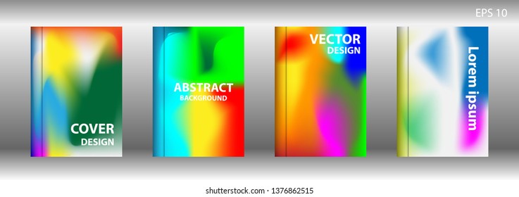Gradient mesh abstract background. Blurred bright colors mesh background. Trendy creative vector. Intense blank Holographic spectrum gradient for cover - Vector 