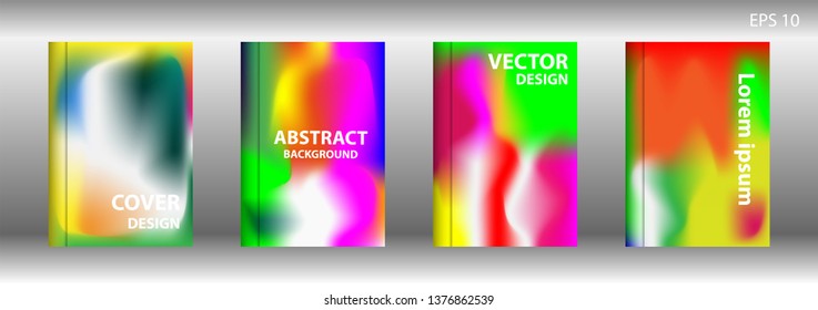 Gradient mesh abstract background. Blurred bright colors mesh background. Trendy creative vector. Intense blank Holographic spectrum gradient for cover - Vector 