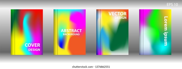 Gradient mesh abstract background. Blurred bright colors mesh background. Trendy creative vector. Intense blank Holographic spectrum gradient for cover - Vector 