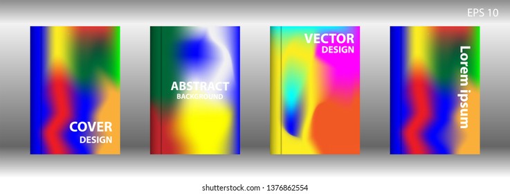 Gradient mesh abstract background. Blurred bright colors mesh background. Trendy creative vector. Intense blank Holographic spectrum gradient for cover - Vector 