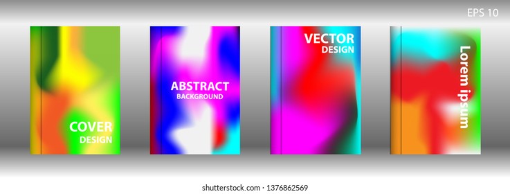 Gradient mesh abstract background. Blurred bright colors mesh background. Trendy creative vector. Intense blank Holographic spectrum gradient for cover - Vector 