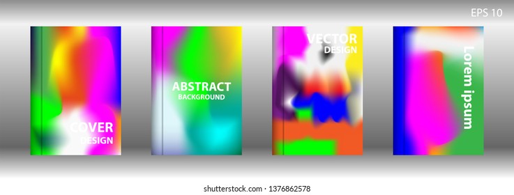 Gradient mesh abstract background. Blurred bright colors mesh background. Trendy creative vector. Intense blank Holographic spectrum gradient for cover - Vector 