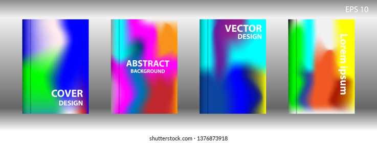 Gradient mesh abstract background. Blurred bright colors mesh background. Trendy creative vector. Intense blank Holographic spectrum gradient for cover - Vector 
