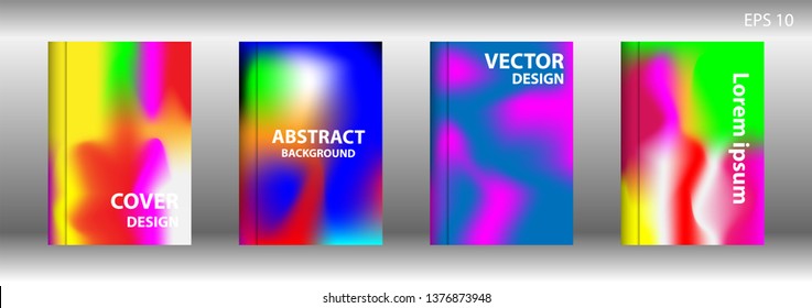 Gradient mesh abstract background. Blurred bright colors mesh background. Trendy creative vector. Intense blank Holographic spectrum gradient for cover - Vector 