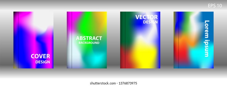 Gradient mesh abstract background. Blurred bright colors mesh background. Trendy creative vector. Intense blank Holographic spectrum gradient for cover - Vector 