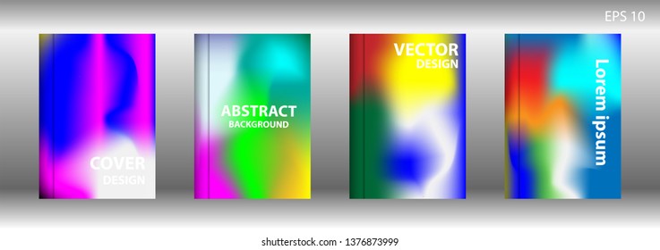 Gradient mesh abstract background. Blurred bright colors mesh background. Trendy creative vector. Intense blank Holographic spectrum gradient for cover - Vector 