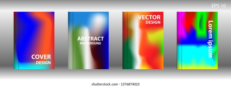 Gradient mesh abstract background. Blurred bright colors mesh background. Trendy creative vector. Intense blank Holographic spectrum gradient for cover - Vector 
