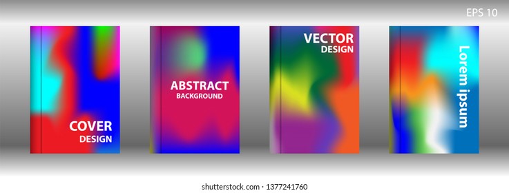Gradient mesh abstract background. Blurred bright colors mesh background. Trendy creative vector. Intense blank Holographic spectrum gradient for cover - Vector 