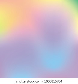 Gradient mesh abstract background. Colorful holographic backdrop with gradient mesh. 90s, 80s retro style. Iridescent graphic template for brochure, flyer, poster design, wallpaper, mobile screen.