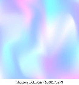 Gradient mesh abstract background. Colorful holographic backdrop with gradient mesh. 90s, 80s retro style. Pearlescent graphic template for brochure, flyer, poster design, wallpaper, mobile screen.