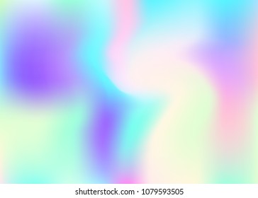 Gradient mesh abstract background. Colorful holographic backdrop with gradient mesh. 90s, 80s retro style. Iridescent graphic template for banner, flyer, cover design, mobile interface, web app.