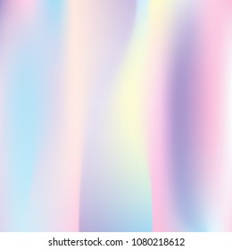 Gradient mesh abstract background. Colorful holographic backdrop with gradient mesh. 90s, 80s retro style. Pearlescent graphic template for banner, flyer, cover design, mobile interface, web app.