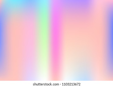Gradient mesh abstract background. Colorful holographic backdrop with gradient mesh. 90s, 80s retro style. Pearlescent graphic template for book, annual, mobile interface, web app.