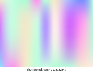 Gradient mesh abstract background. Colorful holographic backdrop with gradient mesh. 90s, 80s retro style. Iridescent graphic template for banner, flyer, cover design, mobile interface, web app.