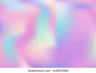 Gradient mesh abstract background. Colorful holographic backdrop with gradient mesh. 90s, 80s retro style. Iridescent graphic template for brochure, banner, wallpaper, mobile screen.