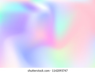 Gradient mesh abstract background. Colorful holographic backdrop with gradient mesh. 90s, 80s retro style. Iridescent graphic template for placard, presentation, banner, brochure.