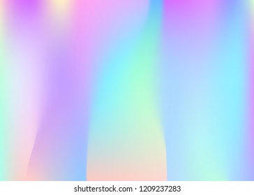 Gradient mesh abstract background. Colorful holographic backdrop with gradient mesh. 90s, 80s retro style. Pearlescent graphic template for book, annual, mobile interface, web app.