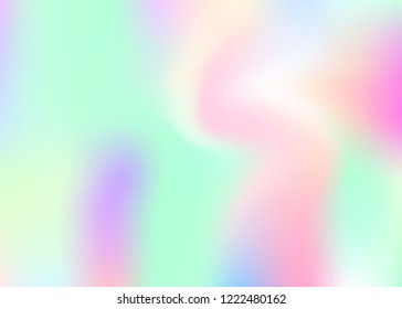 Gradient mesh abstract background. Colorful holographic backdrop with gradient mesh. 90s, 80s retro style. Pearlescent graphic template for book, annual, mobile interface, web app.